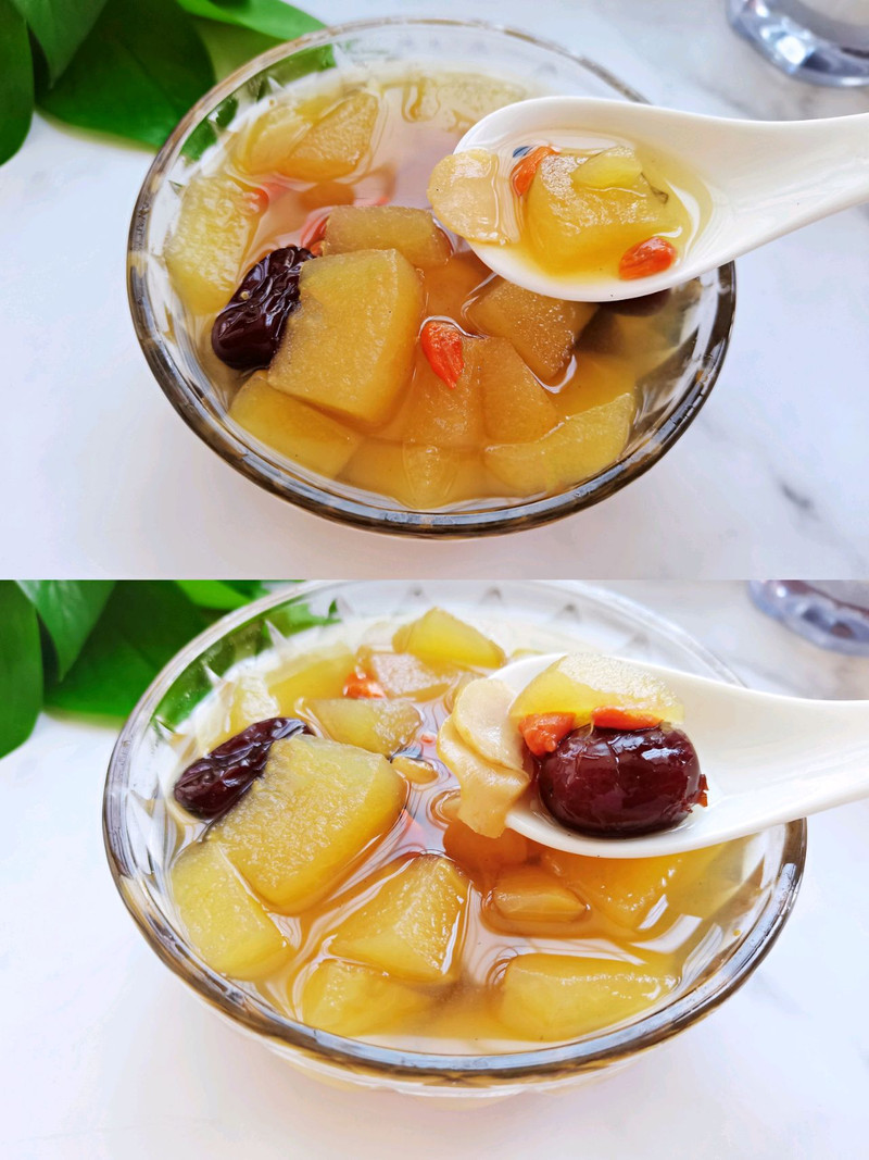 American ginseng and apple soup