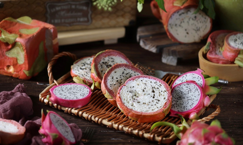 Simulated Dragon Fruit Toast
