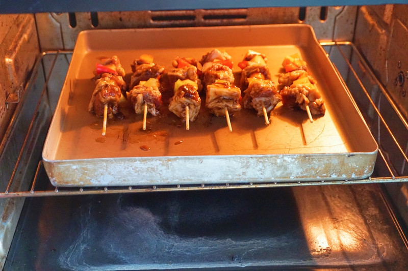 Beef Brisket Mushroom and Mixed Vegetable Skewers
