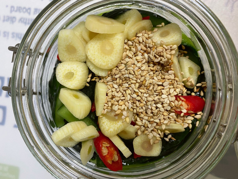 pickled melon strips