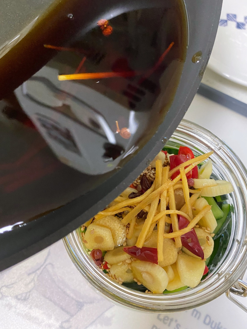 pickled melon strips