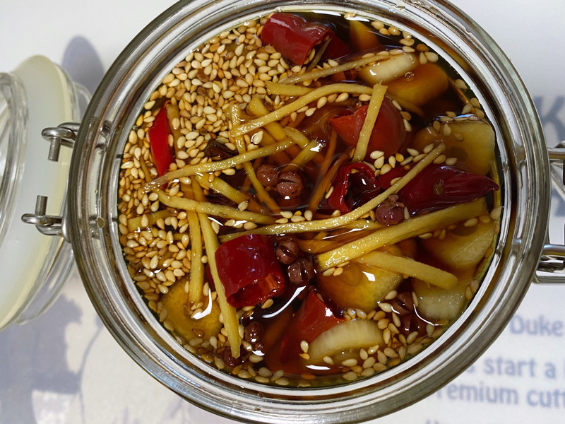 pickled melon strips
